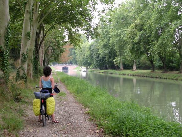 Relaxing riding along the canal
