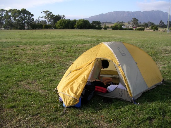 Camping on the local cricket/football field