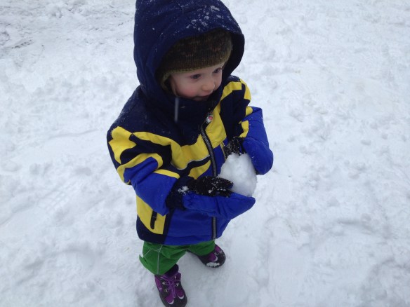 Amaya's first snow ball fight - she lost :)