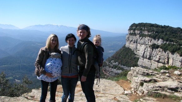 Sandra, Marc and us with the Pyrenees in the background.