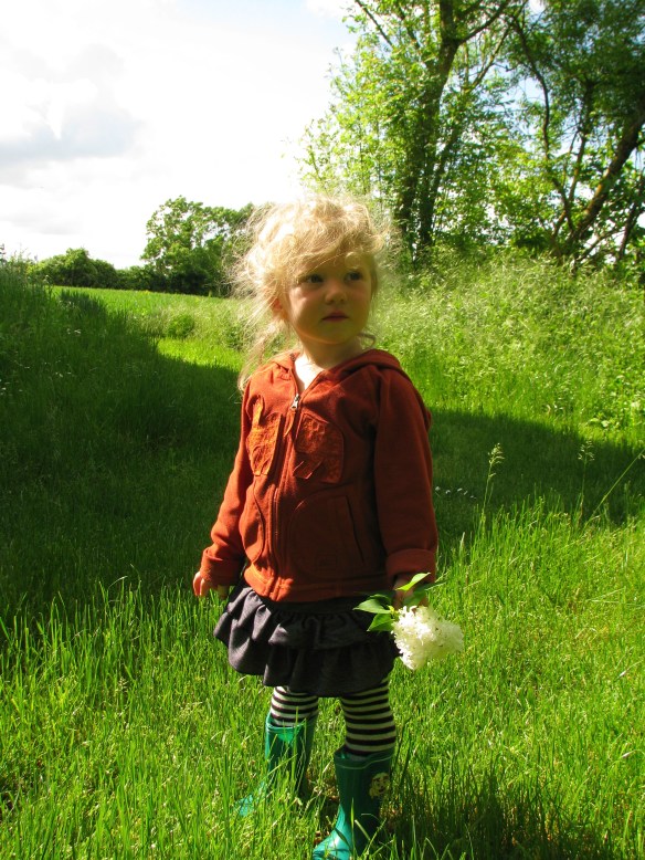 Amaya enjoying Bernards parents property where the Pineau grapes were picked and the wine was made