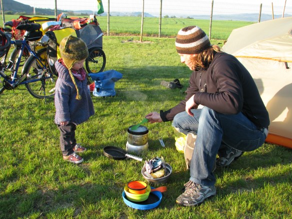 Amaya helping with the cooking!